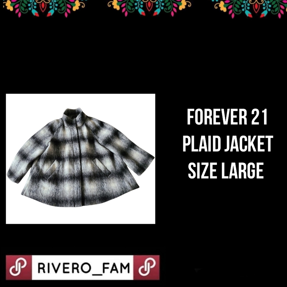 FOREVER 21 | FUZZY PLAID JACKET | SIZE LARGE